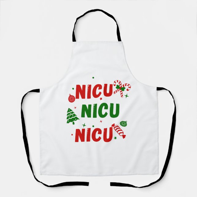 NICU Festivals Weihnachtsdesign Schürze (Vorderseite)