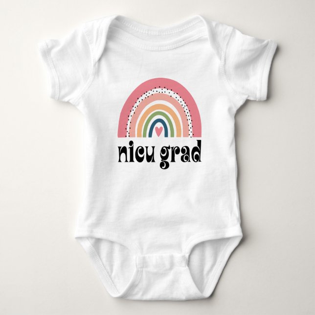 NICU Graduate boho Regenbogen Baby Strampler (Vorderseite)