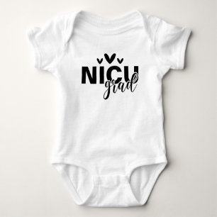 NICU Graduate Minimalistisch Black and White Baby Strampler
