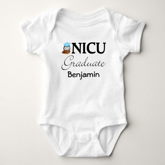 NICU Graduate Personalisiert Baby Boy T - Shirt (Vorderseite)