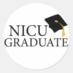 NICU Graduate Runder Aufkleber