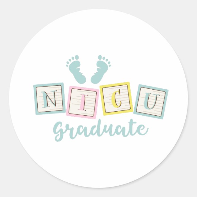 NICU Graduate Runder Aufkleber (Vorderseite)