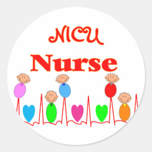 NICU Krankenschwester - Adorable Baby Graphics Runder Aufkleber