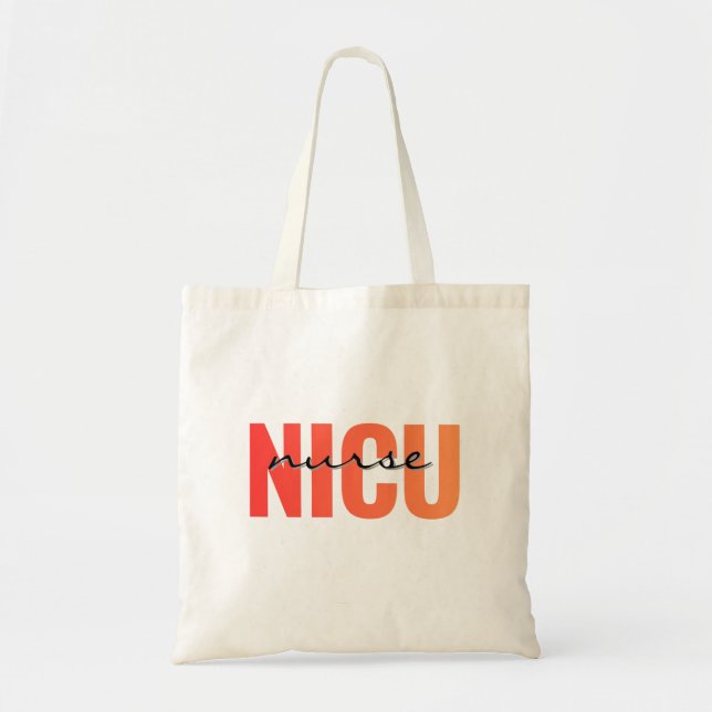 NICU-Krankenschwester-Typografie-Design fett Tragetasche (Vorne)