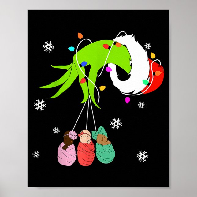 Nicu Labor Delivery Nurse Santa Christmas Xmas Paj Poster (Vorne)