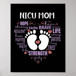NICU Mama Awareness Month for Mommy Mama Mother Poster