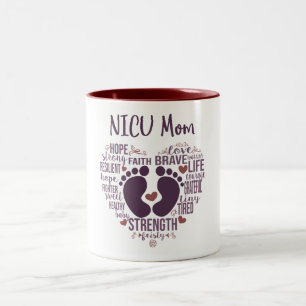 "NICU Mama" Preemie oder NICU Awareness Coffee Tas Zweifarbige Tasse