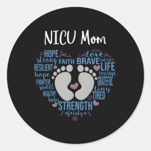 Nicu Mama Preemie oder Nicu Mommy Blue Runder Aufkleber
