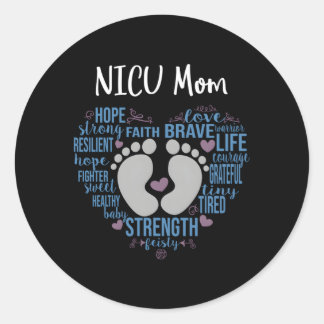 Nicu Mama Preemie oder Nicu Mommy Blue Runder Aufkleber