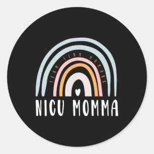 Nicu Momma Retro Boho Rainbow Colorful Nicu Mama T Runder Aufkleber