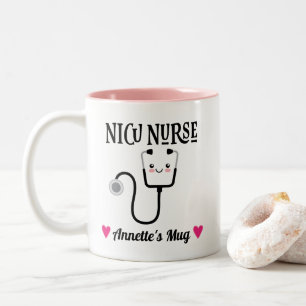 NICU Nurse Apprecision Geschenk Personalisiert Zweifarbige Tasse