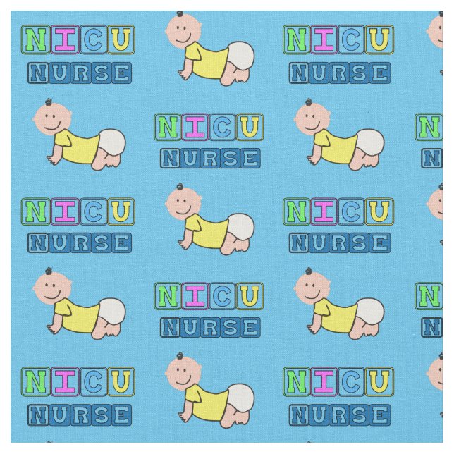 NICU Nurse Baby Blue Stoff (Nahaufnahme)