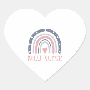 NICU Nurse Boho Rainbow NICU Nurse Gifts NICU N Herz-Aufkleber
