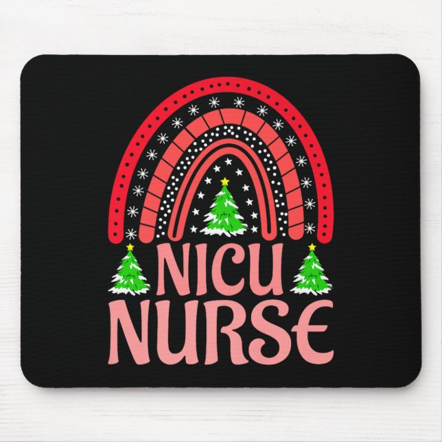 Nicu Nurse Christmas Crew Nurselife Nursing Xmas P Mousepad (Vorne)
