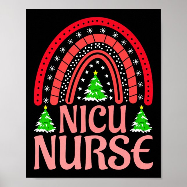 Nicu Nurse Christmas Crew Nurselife Nursing Xmas P Poster (Vorne)
