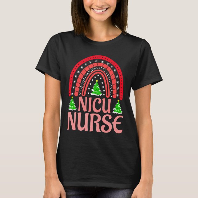 Nicu Nurse Christmas Crew Nurselife Nursing Xmas P T-Shirt (Vorderseite)