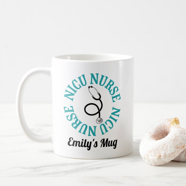 NICU Nurse Geschenk Neonataleinheit Krankenpflege Kaffeetasse (Mit Donut)