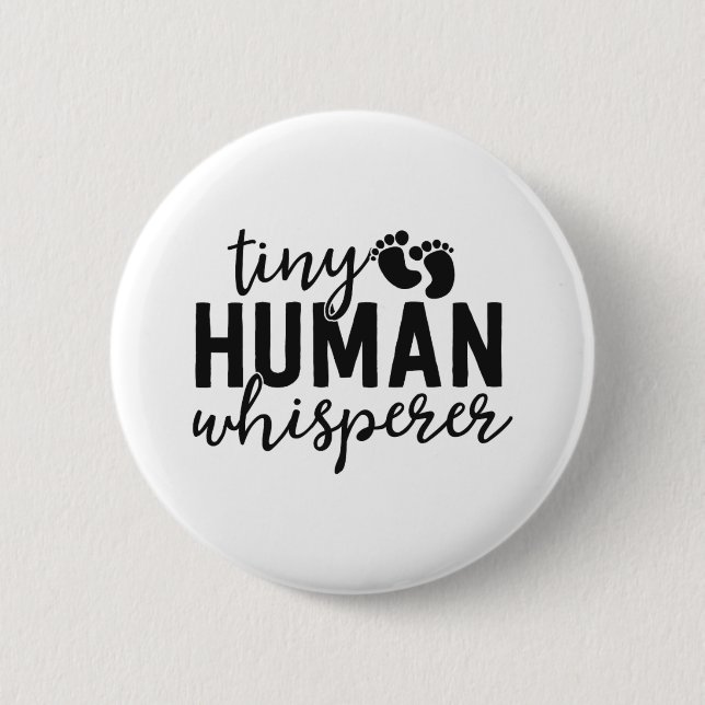 NICU Nurse gibt winzige menschliche Whisperer Neon Button (Vorderseite)