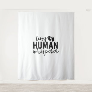 NICU Nurse gibt winzige menschliche Whisperer Neon Wandteppich