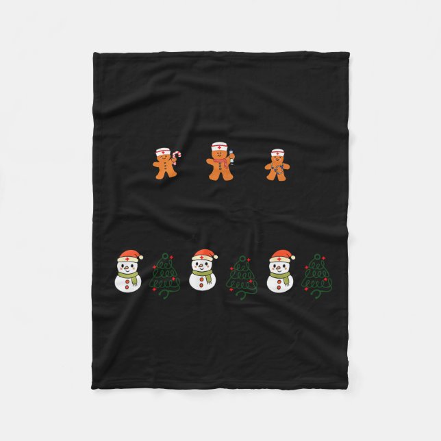 Nicu Nurse Gingerbread Christmas Xmas Holiday Part Fleecedecke (Vorderseite)