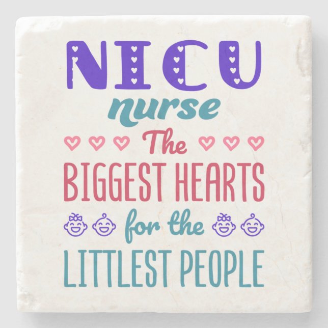 NICU Nurse Große Herzen für kleine Leute Steinuntersetzer (Vorderseite)