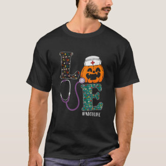 NICU Nurse Halloween Beängstigende Pumpkin Liebe K T-Shirt