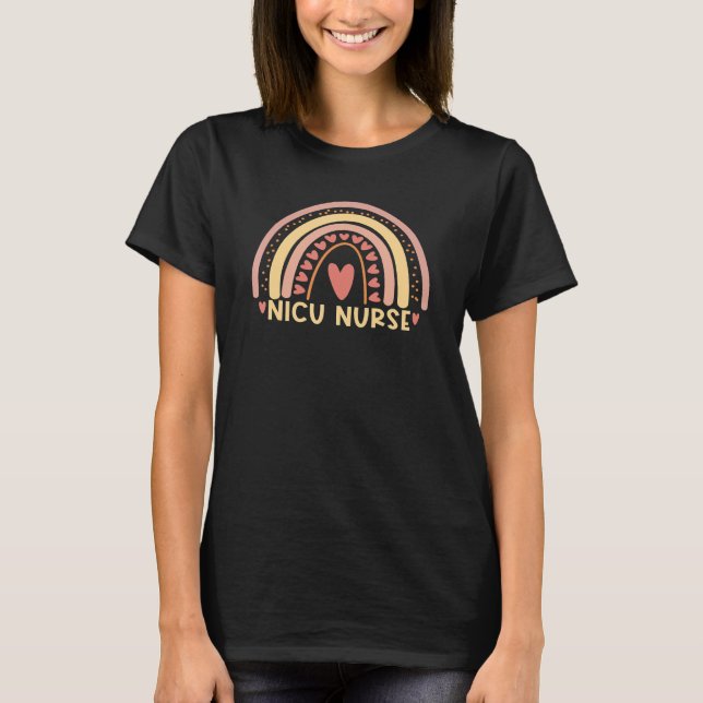 Nicu Nurse Icu Neonatal Nurse Leopard Rainbow Tiny T-Shirt (Vorderseite)