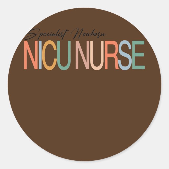 NICU Nurse Neonatal ICU Säugling Care Runder Aufkleber (Vorderseite)