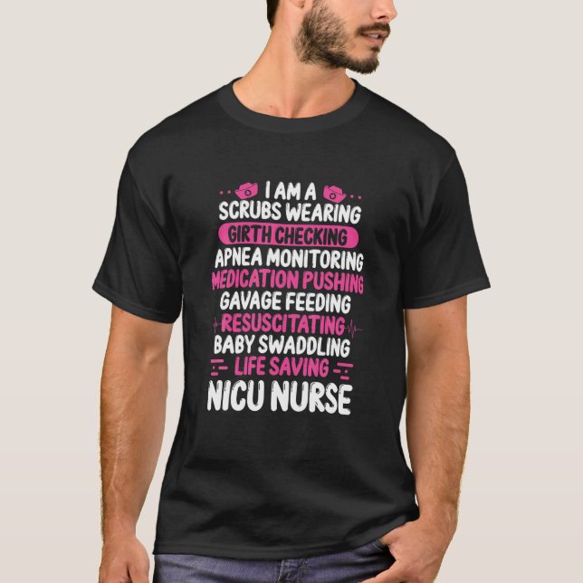 Nicu Nurse Preemie Warrior Girth Checking Nicu Nur T-Shirt (Vorderseite)