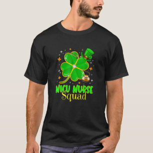 NICU Nurse Squad Stethoscope Kleeblatt St Patricks T-Shirt