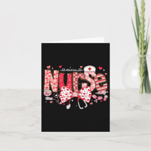 Nicu Nurse Stethoscope Coquette Bow Heart Valentin Karte