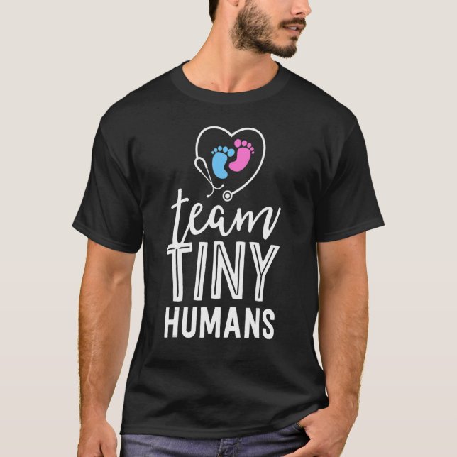 NICU Nurse Team Tiny Humans Neonatal ICU Nursing T-Shirt (Vorderseite)