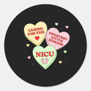 Nicu Nurse Valentine Heart Candy Doctor Rn Icu E Runder Aufkleber
