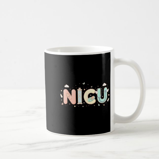 Nicu Nurse Valentine's Day Heart Stethoscope Scrub Kaffeetasse (Rechts)