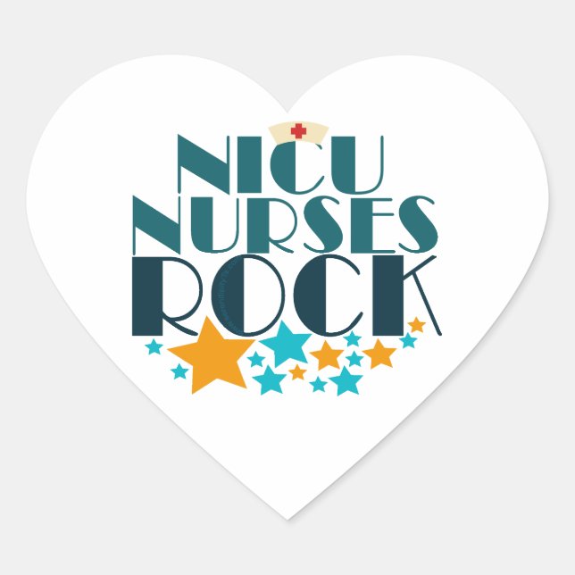 NICU Nurses Rock Herz-Aufkleber (Vorderseite)