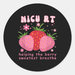 Nicu Rt Strawberry Pink Sweet Strawberries Nurse W Runder Aufkleber