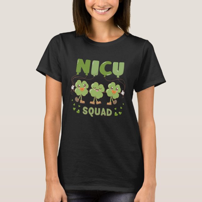 Nicu Squad Shamrocks St Patricks Day One Lucky Nic T-Shirt (Vorderseite)