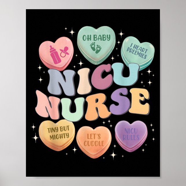 Nicu Valentine Nicu Nurse Valentines Day Icu Nurse Poster (Vorne)