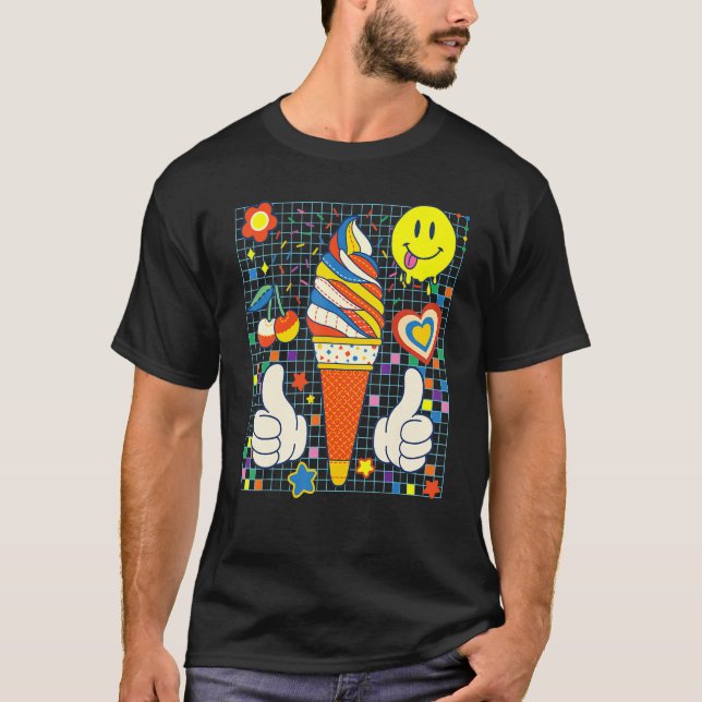 Nidcore Ästhetische Ice Creme T-Shirt (Vorderseite)