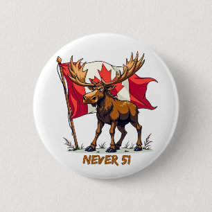 Nie 51, Elch, kanadischer Ahornblätterblätter Button