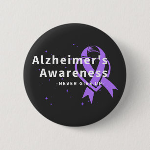 Nie aufgeben - Alzheimer-Bewusstsein Button