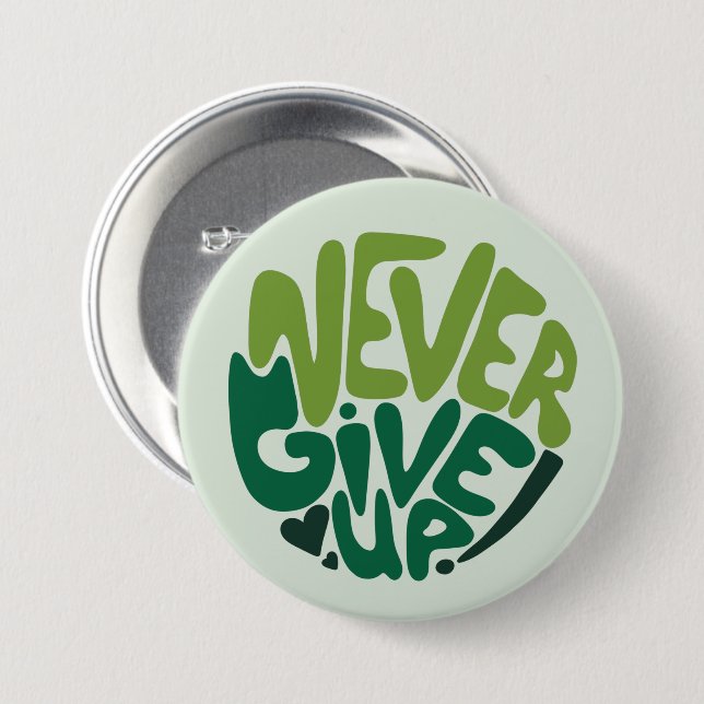 Nie aufgeben - Grüne positive Handschrift Button (Vorne & Hinten)