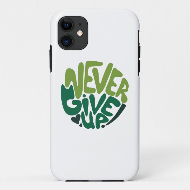 Nie aufgeben - Grüne positive Handschrift Case-Mate iPhone Hülle (Rückseite)