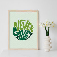 Nie aufgeben - Grüne positive Handschrift