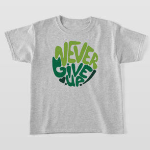 Nie aufgeben - Grüne positive Handschrift T-Shirt