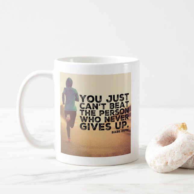 Nie aufgeben - Workout Workout Inspiration Tasse (Mit Donut)