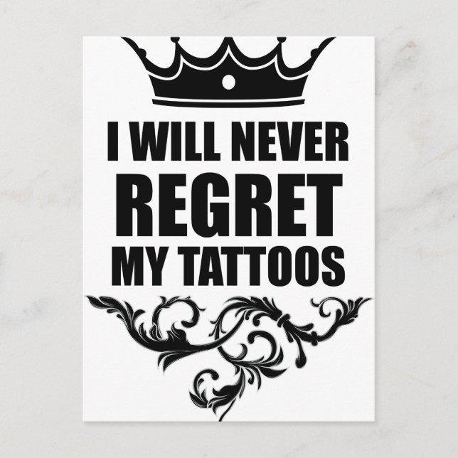 Nie bereuen Tattoos Postkarte (Vorderseite)