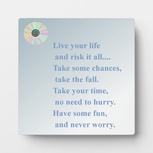 Nie Besorgnis Fotoplatte (Vorderseite)