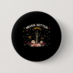 Nie besser BlumenHalloween Skeleton Funny Skull Button