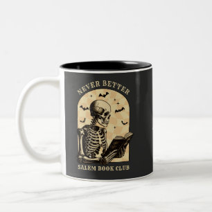Nie besser lesen Club Skeleton Gothic Hallowee Zweifarbige Tasse